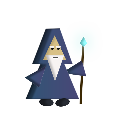 2D character illustration of a wizard in a blue robe holding a magical staff.